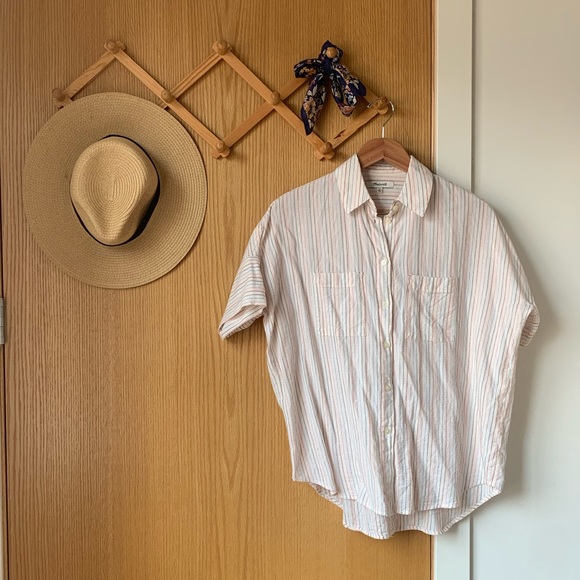 MADEWELL Courier Shirt in Stitched Rainbow Stripe - Picture 2 of 13